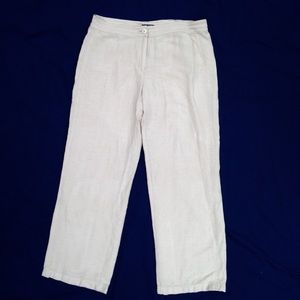 NIC + ZOE classic beige linen pants